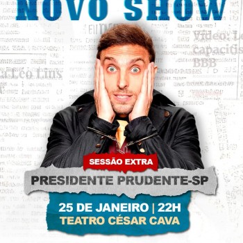 Sorteio de ingressos do novo Show Léo Lins em Prudente e Adamantina